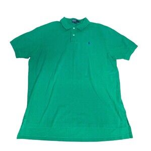 Polo Ralph Lauren Classic Fit Mens 2XL Solid Green Purple Pony Stretch Knit